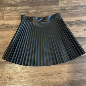 Faux Leather Pleated Skirt